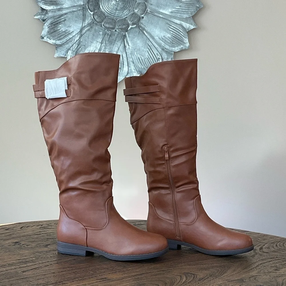 Journee Collection Brown Over the Knee Boots